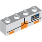 Brick 1 x 4 with Orange Squares, Black Lines, Blue/Orange Ranking print