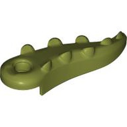 LEGO part 18906 Animal Body Part, Alligator / Crocodile Tail with Hole in Olive Green