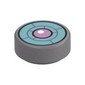 Tile Round 1 x 1 with Bright Light Blue Turbine, Lavender Center print