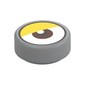 Tile Round 1 x 1 with Reddish Brown Eye Center, Top Pupil, Bright Light Orange Eyelid print