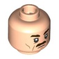 Minifig Head Barty Crouch Sr., Dark Brown Eyebrows, Moustache, Wrinkles