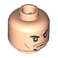 Minifig Head Viktor Krum, Black Eyebrows, Stubble Moustache, Goatee, Smirk/Angry