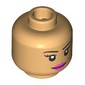 Minifig Head Madam Malkin, Dark Pink Lips, Stern Smile/Open Mouth Happy