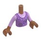 Minidoll Torso Girl with Ruffles, Flowers, Pink Shirt print, Sienna Brown Arms and Hands