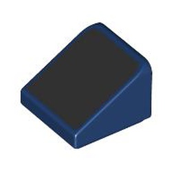 LEGO part 54200pr0014 Slope 30° 1 x 1 x 2/3 with Black Surface print in Earth Blue/ Dark Blue