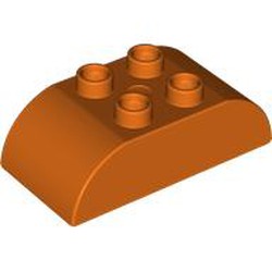 LEGO part 98223 Duplo Brick 2 x 4 Curved Top in Reddish Orange