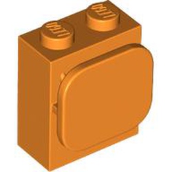 LEGO part 37452 Brick Special 1 x 2 x 2 with Photo Clip in Bright Orange/ Orange
