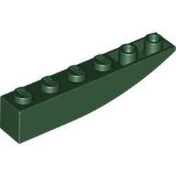 LEGO part 42023 Brick Curved 6 x 1 Inverted in Earth Green/ Dark Green