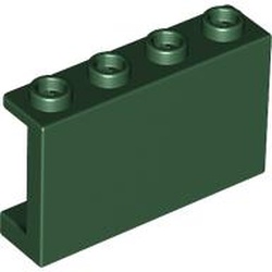 LEGO part 14718 Panel 1 x 4 x 2 with Side Supports - Hollow Studs in Earth Green/ Dark Green