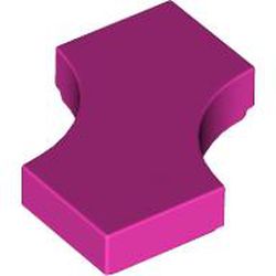 LEGO part 3396 Tile Special 2 x 2 with 2 Quarter Round Cutouts in Bright Purple/ Dark Pink