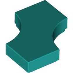 LEGO part 3396 Tile Special 2 x 2 with 2 Quarter Round Cutouts in Bright Bluish Green/ Dark Turquoise