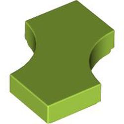 LEGO part 3396 Tile Special 2 x 2 with 2 Quarter Round Cutouts in Bright Yellowish Green/ Lime