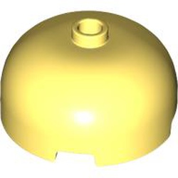 LEGO part 49308 Brick Round 3 x 3 Dome with Center Stud in Cool Yellow/ Bright Light Yellow