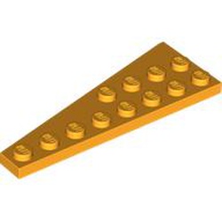 LEGO part 3545 Wedge Plate 8 x 3, 8° Right in Flame Yellowish Orange/ Bright Light Orange