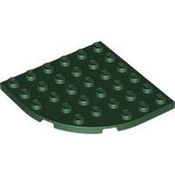 LEGO part 6003 Plate Round Corner 6 x 6 in Earth Green/ Dark Green