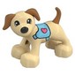 Duplo Animal Dog Large Paws with Medium Nougat Ears and Tail, Medium Azure Harness Print