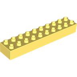 LEGO part 2291 Duplo Brick 2 x 10 in Cool Yellow/ Bright Light Yellow