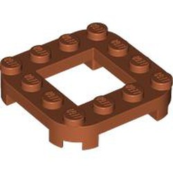 LEGO part 79387 Plate Round Corners 4 x 4 x 2/3 Circle with 2 x 2 Opening in Dark Orange