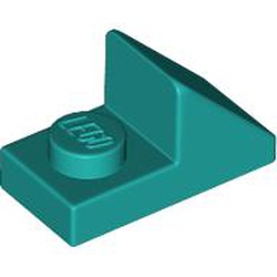 LEGO part 15672 Slope 45° 2 x 1 with 2/3 Cutout [New Version] in Bright Bluish Green/ Dark Turquoise