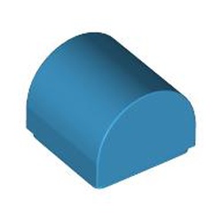 LEGO part 49307 Brick Curved 1 x 1 x 2/3 Double Curved Top, No Studs in Dark Azure