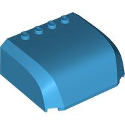 LEGO part 61484 Windscreen 5 x 6 x 2 Curved Top Canopy with 4 Studs in Dark Azure