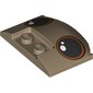 Slope Curved 3 x 4 x 2/3 Triple Curved with 2 Sunk Studs and Black Eyes, Reddish Brown Edge, White Pupils print (Groot)
