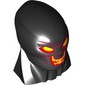 Large Figure Head, Alien Deviant with Yellow Eyes, Teeth, Red Lining print