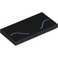 Tile 2 x 4 with Medium Blue Curved Lines print