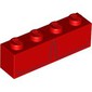 Brick 1 x 4 with 2 Dark Red Stripes Print (Red Hulk Top Torso)