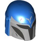 Helmet Mandalorian with Holes and Black Visor, Light Bluish Grey Markings, Scratches print