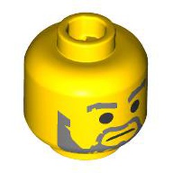 LEGO part 28621pr9885 Minifig Head with print in Bright Yellow/ Yellow