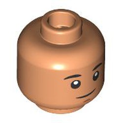 LEGO part 28621pr9873 Minifig Head with print in Nougat