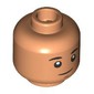 Minifig Head Sig Greebling, Black Eyebrows, Lopsided Grin/Scared
