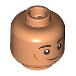 LEGO part 28621pr9884 Minifig Head with print in Nougat