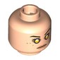Minifig Head Darth Rey, Black eyebrows, Yellow Eyes, Peach Lips, Freckles, Stern/Angry Scowl