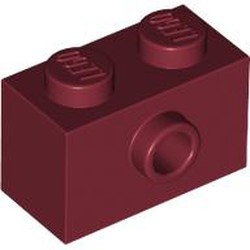 LEGO part 86876 Brick Special 1 x 2 with 1 Center Stud on 1 Side in Dark Red