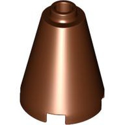 LEGO part 3942c Cone 2 x 2 x 2 with Completely Open Stud in Reddish Brown