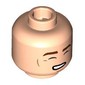 Minifig Head Han Solo, Cheek Lines, White Pupils, Chin Dimple, Open Mouth / Closed Eyes with Bare Teeth Print