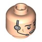 Minifig Head Imperial Crew, Black Eyebrows, Stern, Open Mouth, Headset