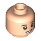 Minifig Head Princess Leia, Dark Brown Eyebrows, Open Mouth Smile/Frown