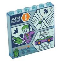 Panel 1 x 6 x 5 with Monitor, 'ALERT', Joker, Car, Map, Crystal print
