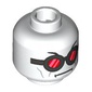 Minifig Head Mr. Freeze, Dark Bluish Grey Goggles, Red Glasses, Stern