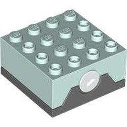 LEGO part 3677c02 Sound Brick 4 x 4 with Random Radio Sounds in Aqua/ Light Aqua