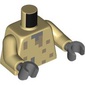 Torso, Pixelated Dark Bluish grey/Dark Tan Spots print, Tan Arms, Dark Bluish Gray Hands