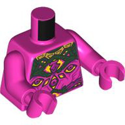 LEGO part 973c36h36pr0001 Torso, Dark Pink Arms and Hands with print in Bright Purple/ Dark Pink