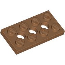 LEGO part 3709 Technic Plate 2 x 4 [3 Holes] in Medium Nougat