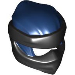 LEGO part 4910pat0002 Wrap with Short Back Knot Smooth, Black Mask pattern in Earth Blue/ Dark Blue