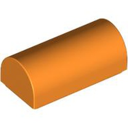 LEGO part 3563 Brick Curved 1 x 2 x 2/3 Double Curved Top, No Studs in Bright Orange/ Orange