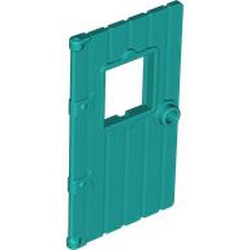 LEGO part 5466 Door 1 x 4 x 6 with Window, Wood Structure in Bright Bluish Green/ Dark Turquoise