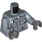 Torso, Overall, Pockets, Black Stains, White/Dark Blue Stripe print, Sand Blue Arms, Dark Bluish Gray Hands